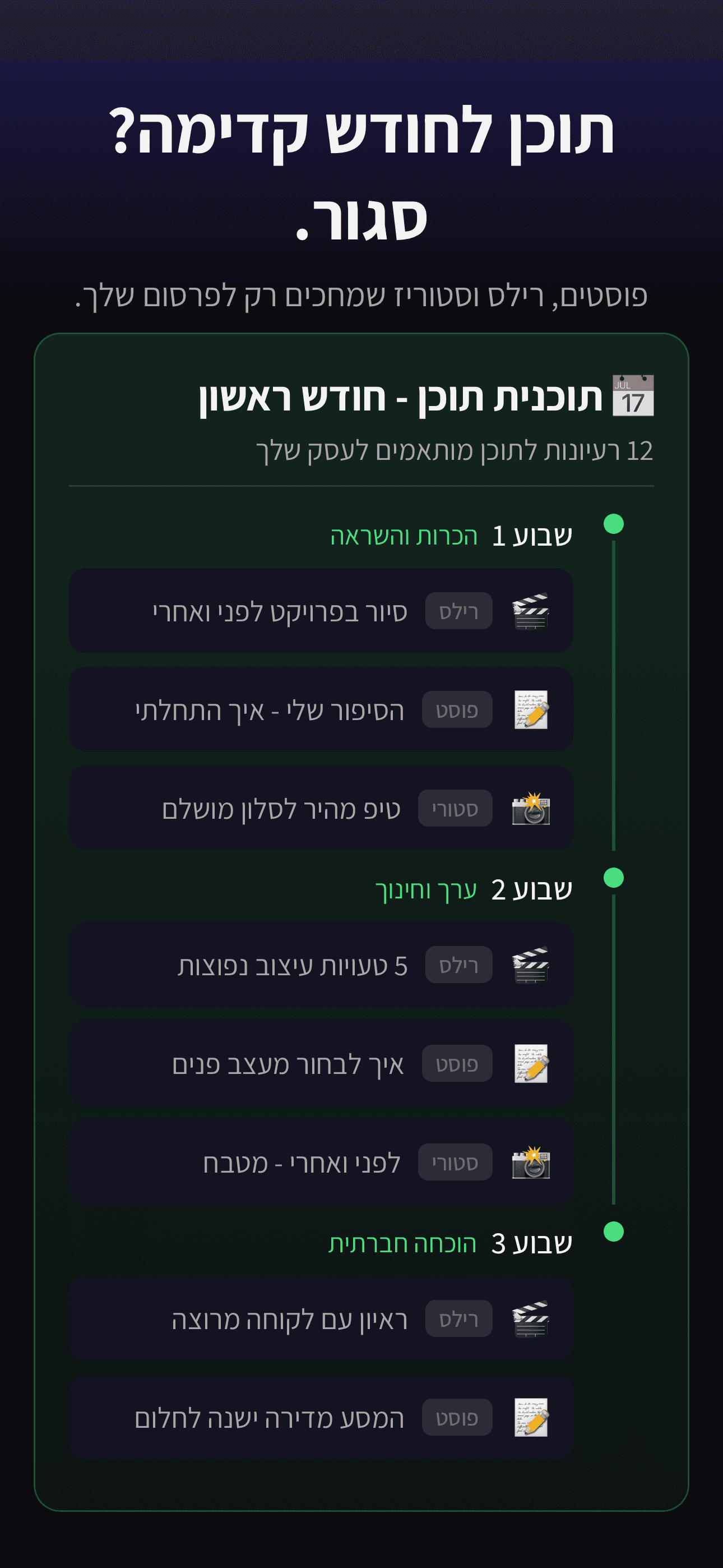 דשבורד ניהול